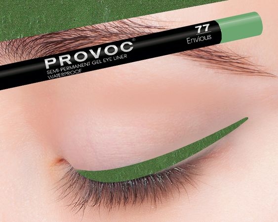 Provoc Gel Eye Liner 77 Envious Гелевая подводка в карандаше для глаз (цв. малахит, шиммер)