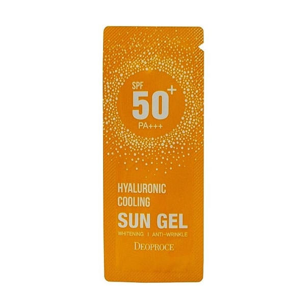 Солнцезащитный легкий гель с гиалуроновой кислотой Deoproce Hyaluronic cooling sun gel SPF50+/PA+++ 1g (сэмпл)
